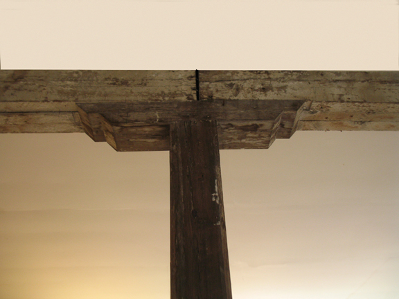 detail of post and beam